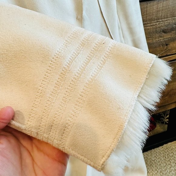 Armani Exchange White/Cream Suede & Faux Fur Jacket Coat - Picture 6 of 8